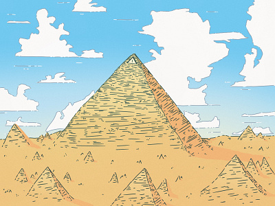 Illuminati ancient art digital art drawing gradient illustration noise procreate pyramid temple