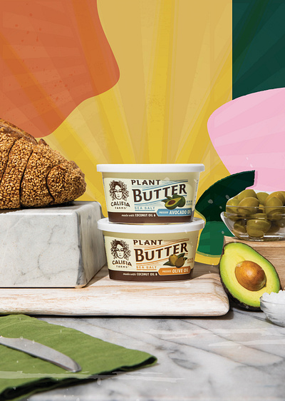 Califia Farms, Butter Launch Illustration branding design food illustration ui