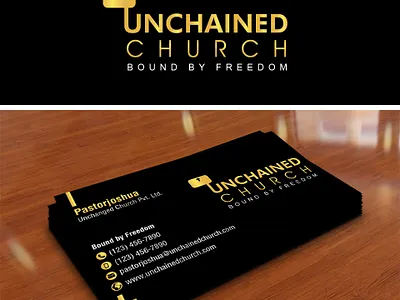 Unchained Church logo design stationery design