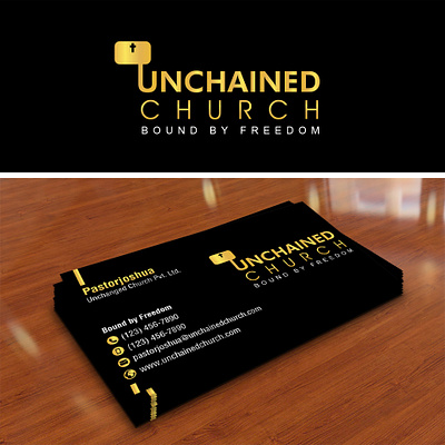 Unchained Church logo design stationery design