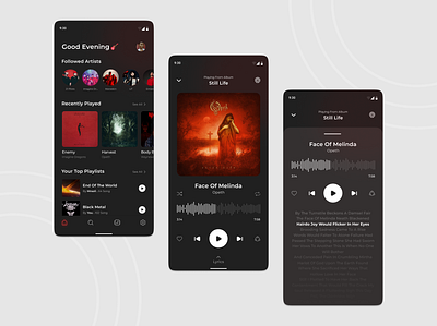 Music Streaming App Ui 🎧 app dashboard design mobile music streaming ui ui ux ux