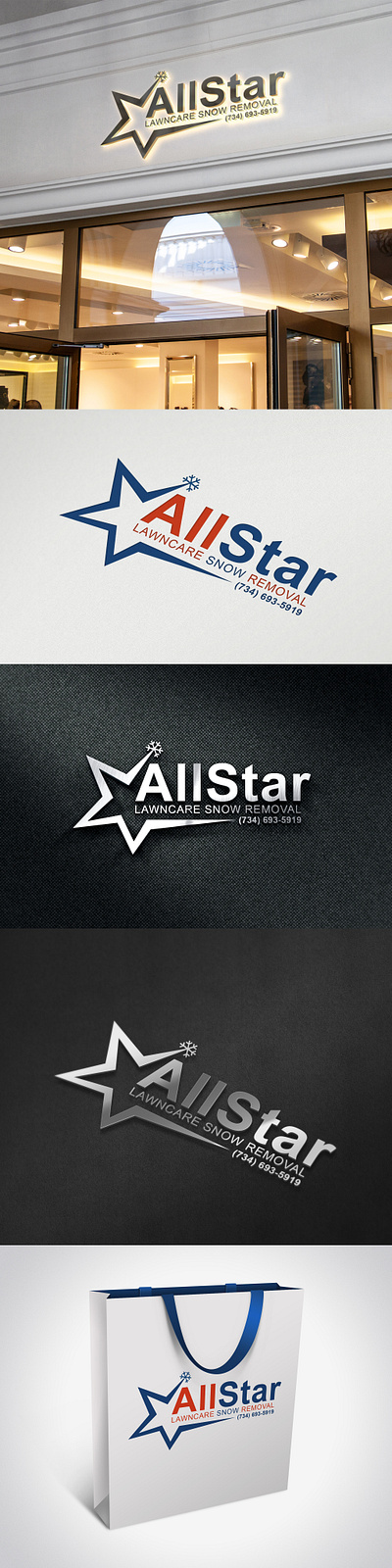 All Star Lawrence Snow Removal logo logo design