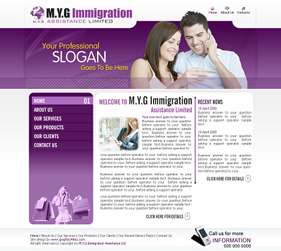M.Y.G Immigration Assistance Limited template design website design