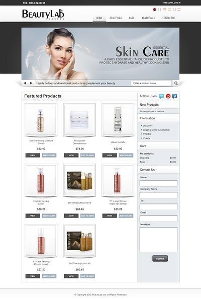 Beauty Lab template design website design