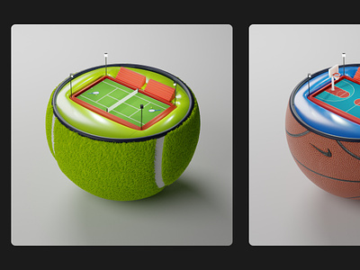 Concept Balls 3d 3d art ball basketball branding concept design football graphic design illustration tennis ui