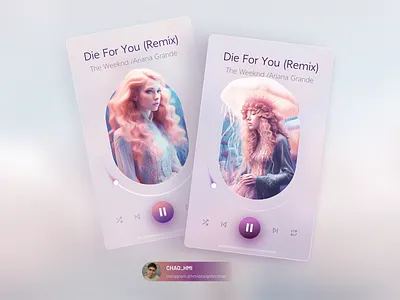 HMI Card's Design | Music 3d ai animation app branding card design graphic design hmi illustration illustrator midjourney mobile motion graphics product design ui uiux ux vector website