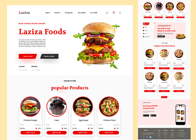 Food Services Website Design 3d animation branding food delivery food website graphic design landing page motion graphics ui web design website website designer