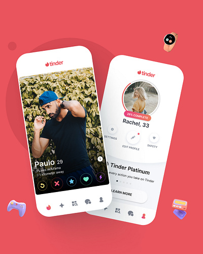 Tinder App app design mobile ui ux