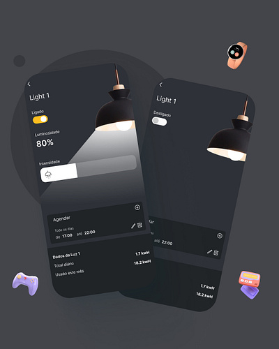 Light Control App app design mobile prototype ui ux