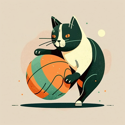 Midjourney Cat illustration