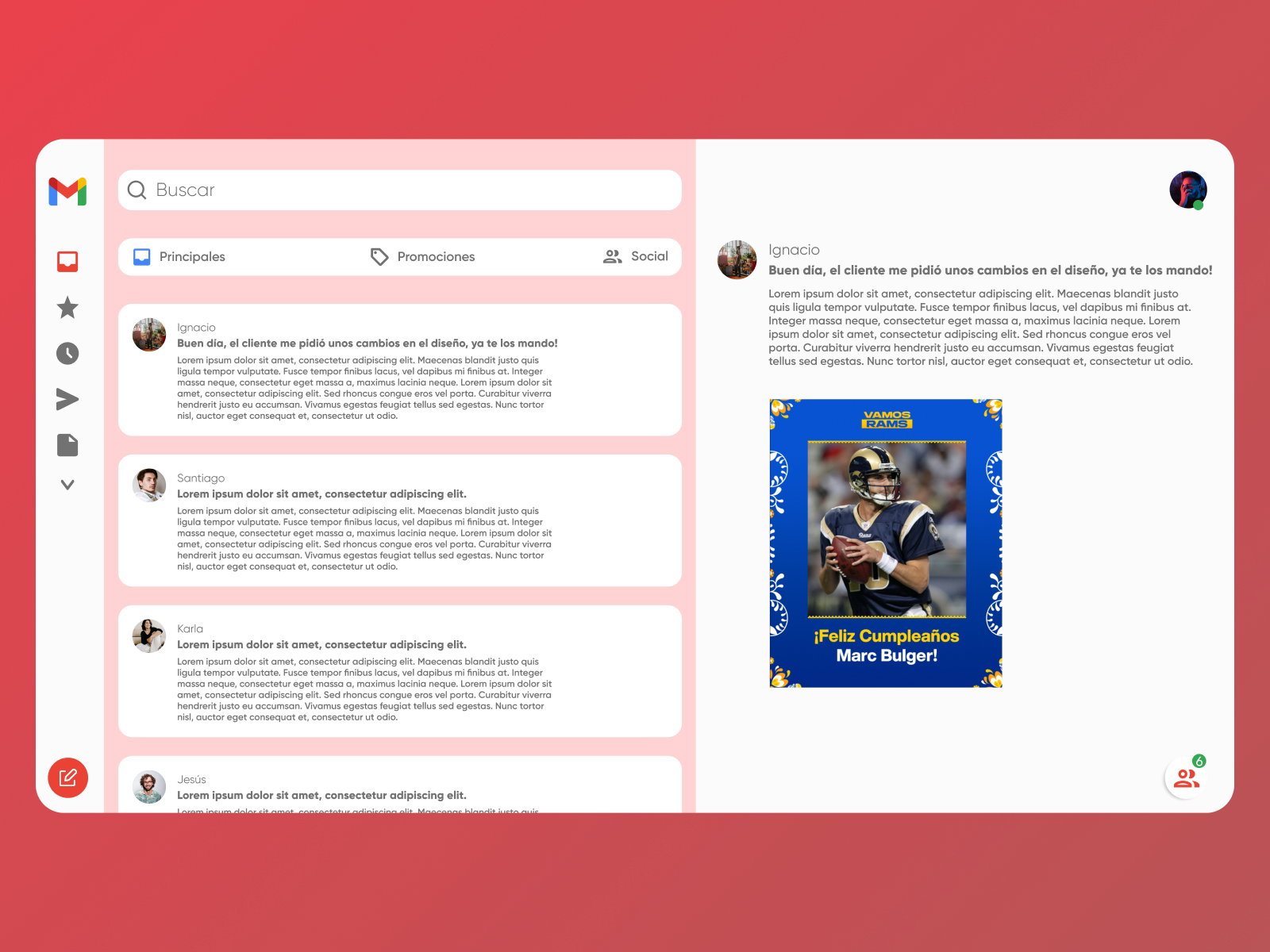 Gmail UI by Kevin Dixon on Dribbble