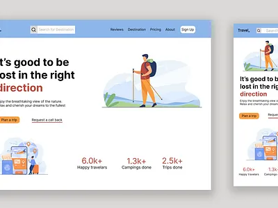 Travel Landing Page Design graphic design travel travel landing page ui website