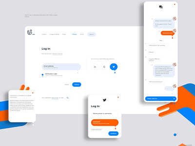 Mobile landing & Login. UI humanization mobile