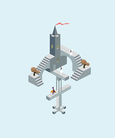 Monument Valley Inspired Illustration animation branding design illustration monument valley ui ux