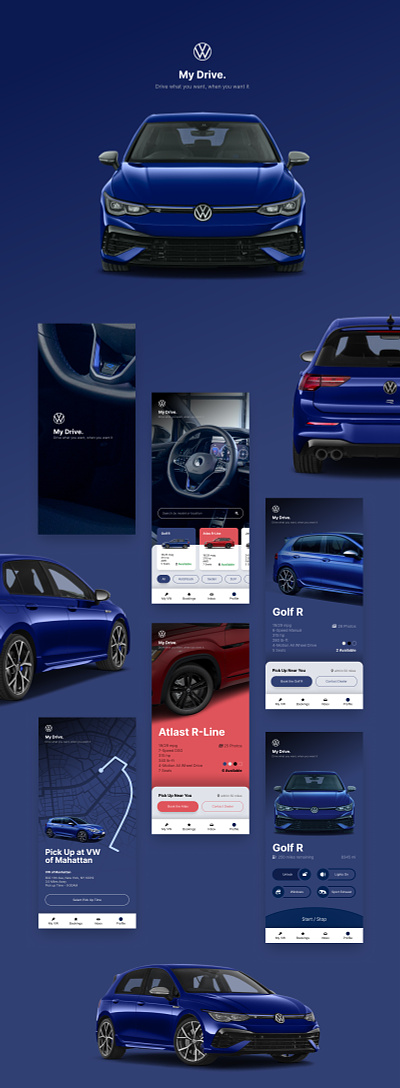 Volkswagen My Drive App Concept app automotive mobile app ui ux volkswagen