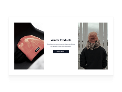 Product View cap chlothes cold component cta design ecommerce fashion graphic design hat headwear luxury marketing minimal passion product tailwind ui visual design winter