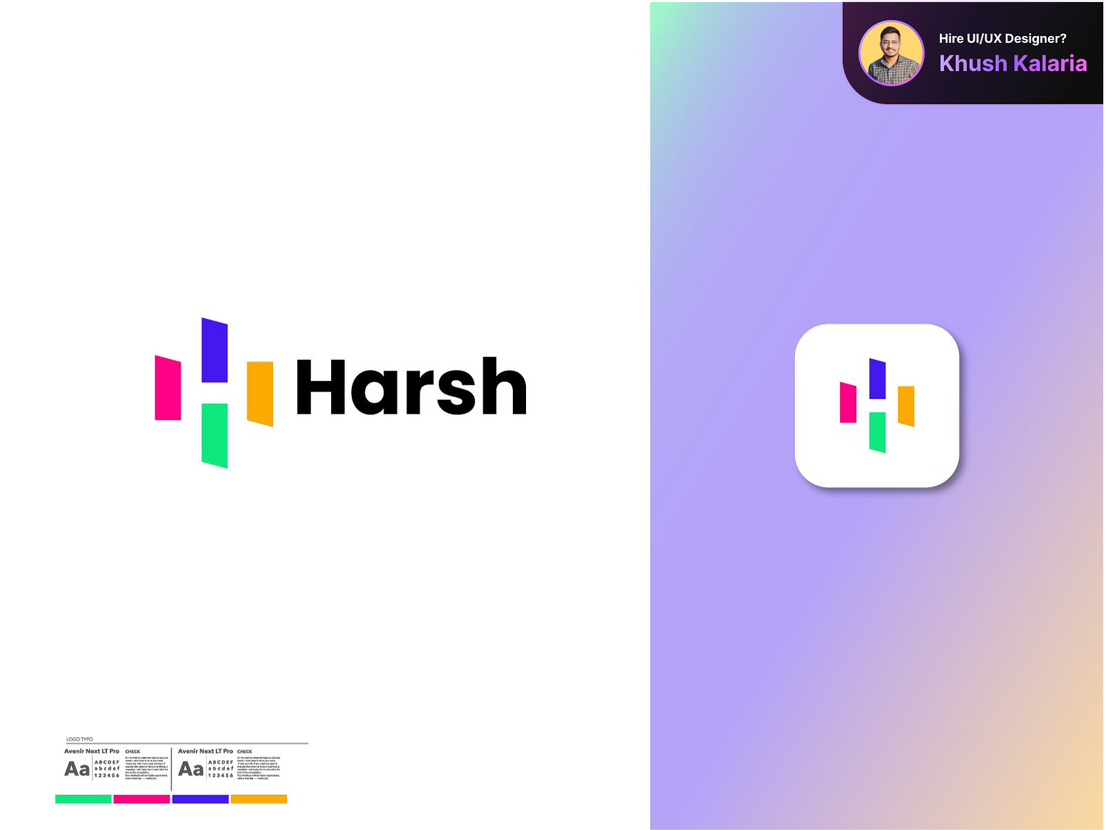 Harsh - logo design by Khush Kalaria on Dribbble