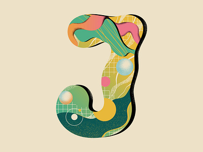 'J' for 36 Days of Type 36daysoftype challenge concept contemporary design flat gradients illustration illustrator lettering letters patterns shapes texture