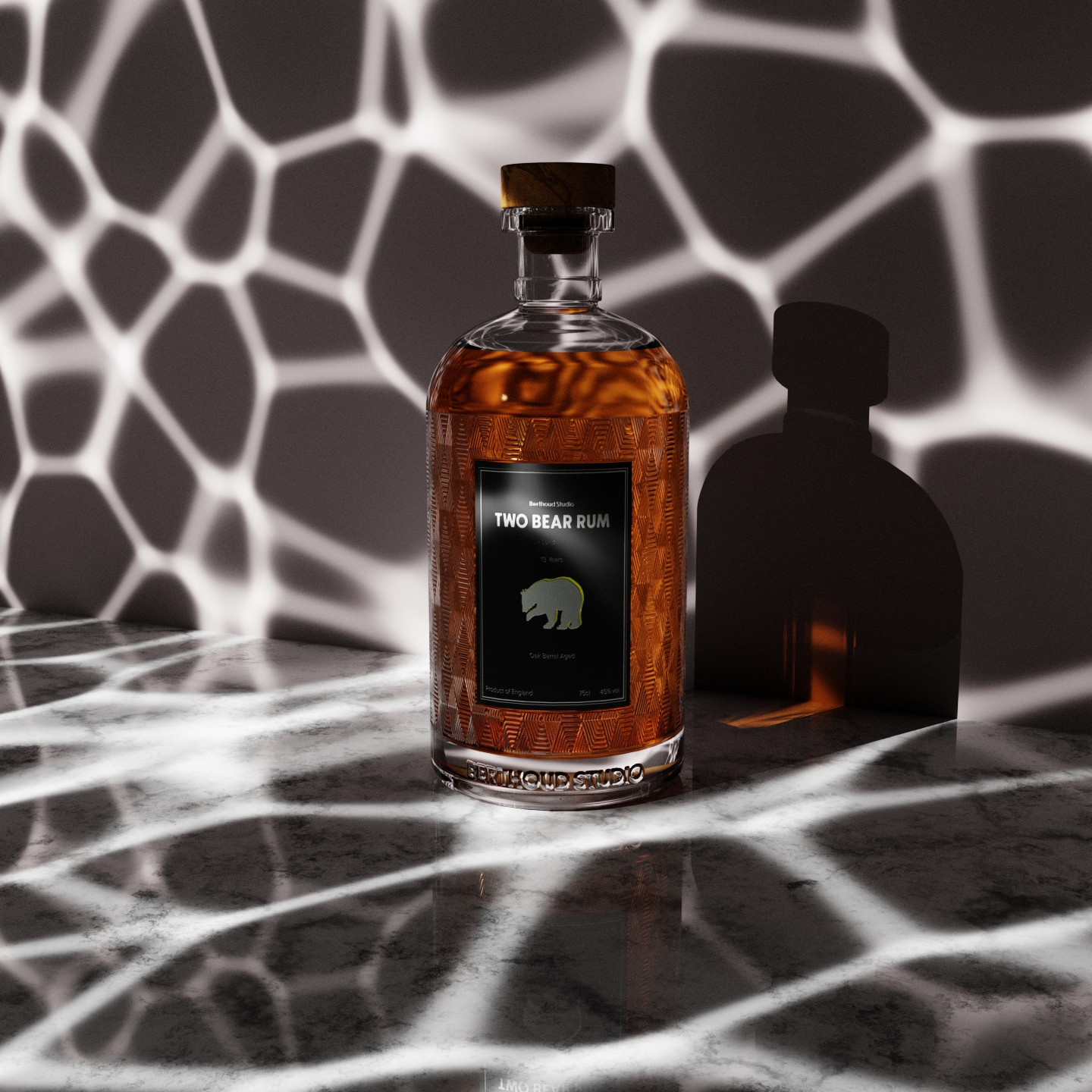 Rum Bottle Render 3d 3d design 3d render 3dmodeling b3d blender blender3d bottle render branding design product render