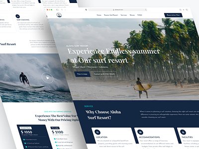 Aloha Surf Resort landing page adventure clean dribbble home page landing page minimal page design resort site travel typography vacation web design webdesign website website design