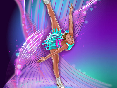 Figure skater collection figure skater freelance girl illustration sport vector