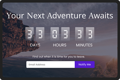 Daily UI Challenge - Day 14: Countdown Timer 100days 100daysofdesign adventure application clock countdown countdowntimer dailydesign design designer designthinking figma graphic design illustration tech timer travel ui uiuxdesigner ux