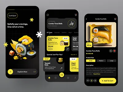 Sushiman - Food Delivery App UI app design delivery app delivery food fast food food app food delivery app food order food shop marketplace mobile app mobile app design mobile design mobile ui restaurant sushi sushi app sushi mobile app ui ui design ux