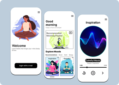 Simple YOGA App Mobile Design design game ui ux webdesign