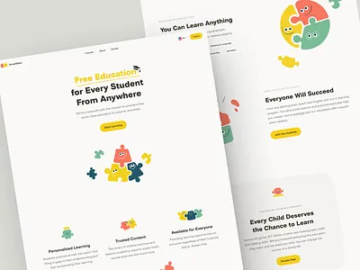 Educational Platform Landing Page Design design product startup ui ux web