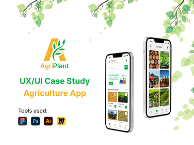 Agriplant Agriculture UI/UX Case Study Mobile App agriculture app case study component design farming figma typography ui ux