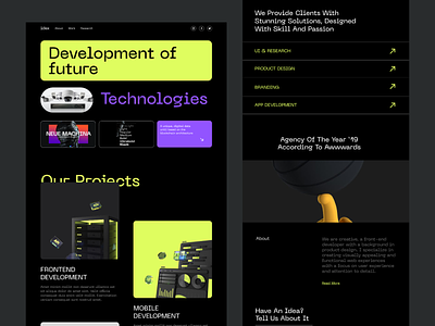 Future Technologie Landing page agency ai design digital art future technologie saas technologie transperent ui web web template website