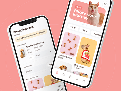 Petsco - Mobile App Store with Pets Products aplication for pets app cats cats app clean clean design design dogs flat design minimal mobile design pet shop pets app pets store ui ui design