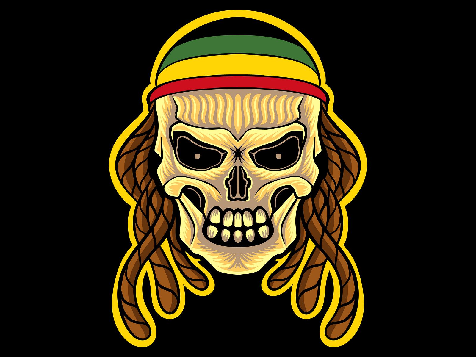 Reggae skull head by seniwent_artwork on Dribbble