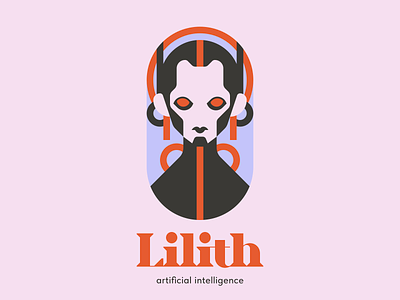 Lilith.ai ai android artificial intelligence asia bot branding chat bot chat gpt evil illustration japan lilith logo pink purple red religion retrofuturism robot vector