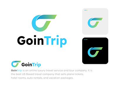 Gointrip-travel agency logo and branding design branding design g letter g logo gt gt letter gt logo icon logo logo design logos minimal logo travel travel agency logo travelling