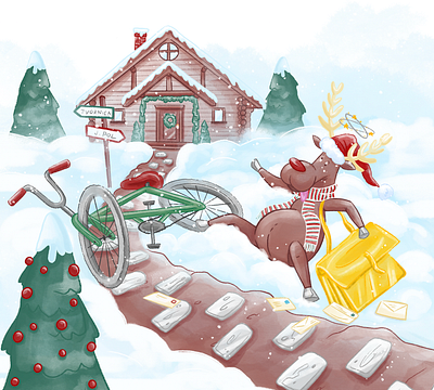 Christmas illustrations for Santa's letter childrens book illustration graphic design hand draw illustration procreate