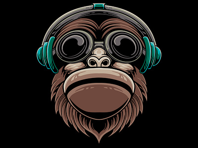 Handsome ape vetor ape backgrounds beautiful classic decorative design graphic design illustration logo monkey vector