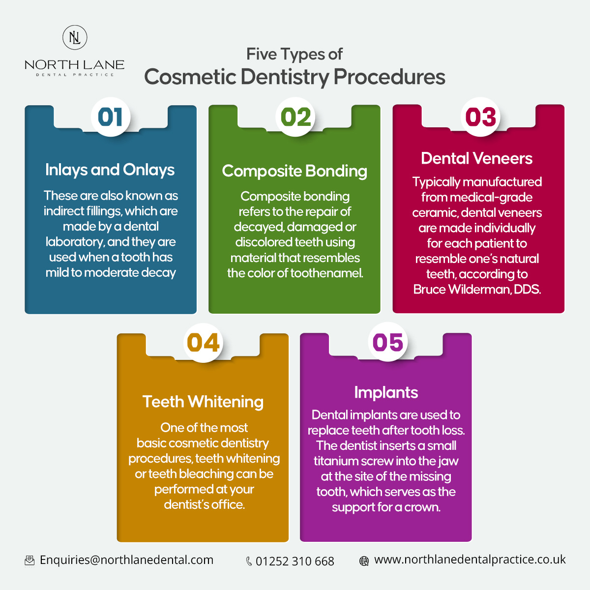 Five Types of Cosmetic Dentistry Procedures by Northlane Dental on Dribbble