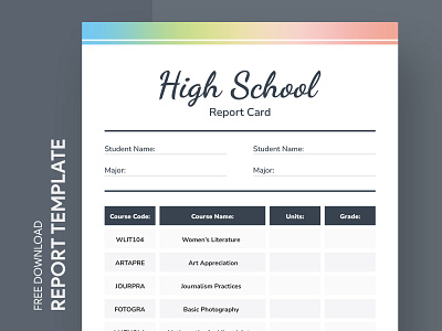 High School Report Card Free Google Docs Template card docs education elementary free google docs templates free template free template google docs google google docs grade high homeschool preschool print progress report report card school template word