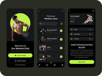 Fitness & Workout Mobile App application crossfit design excercise fitness app gym app health app healthcare interface minimal app mobile mobile app mobile fitness app personal trainer sport app training ui ui design ux design workout