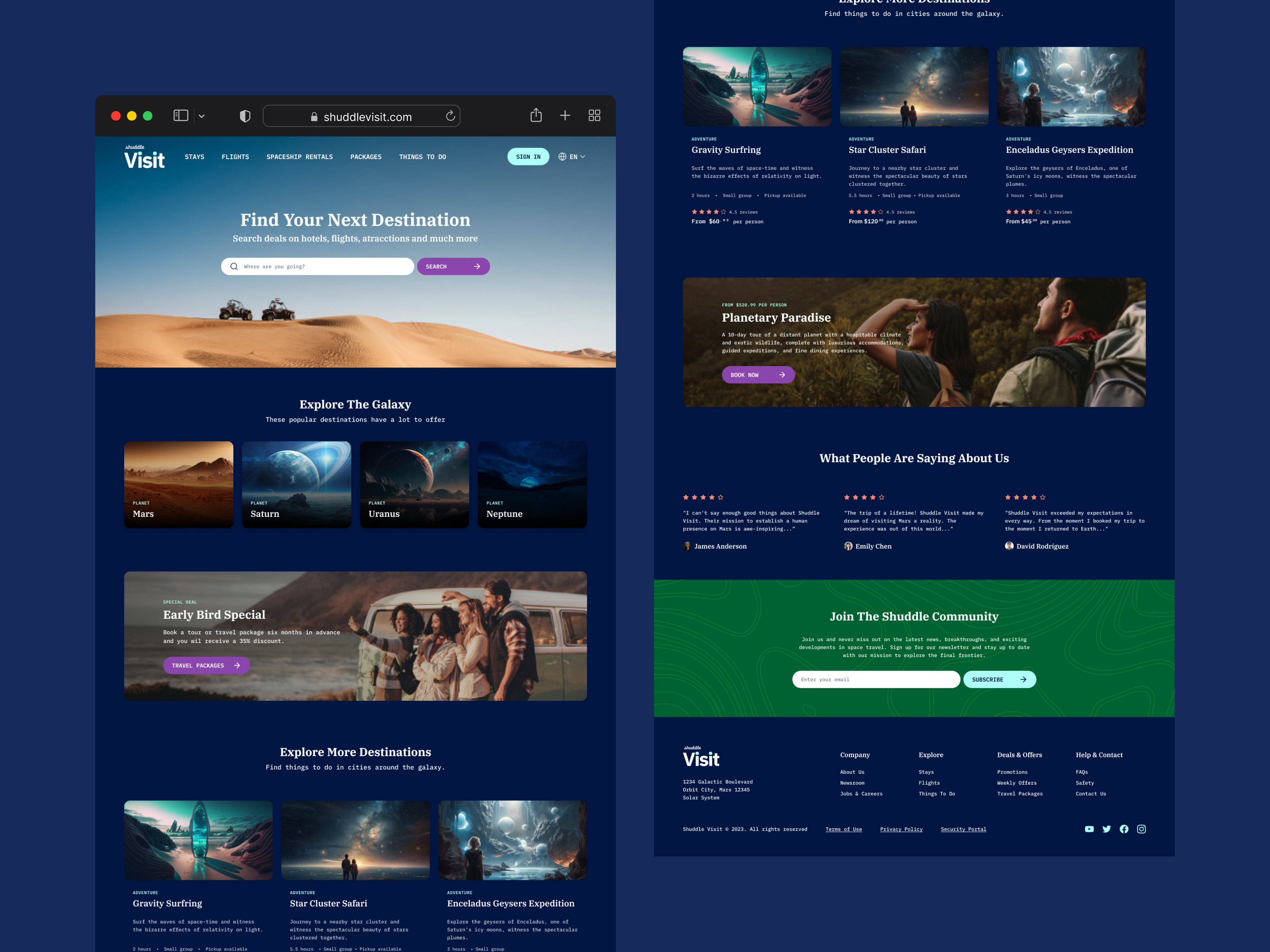 Shuddle Visit - Homepage