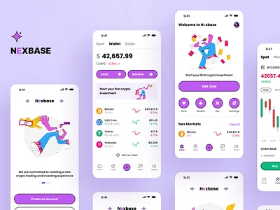 Nexbase App Design Part-2 app branding btc crypto cryptocurrency design eth exchange figma finance icon illustration trade ui ux wallet