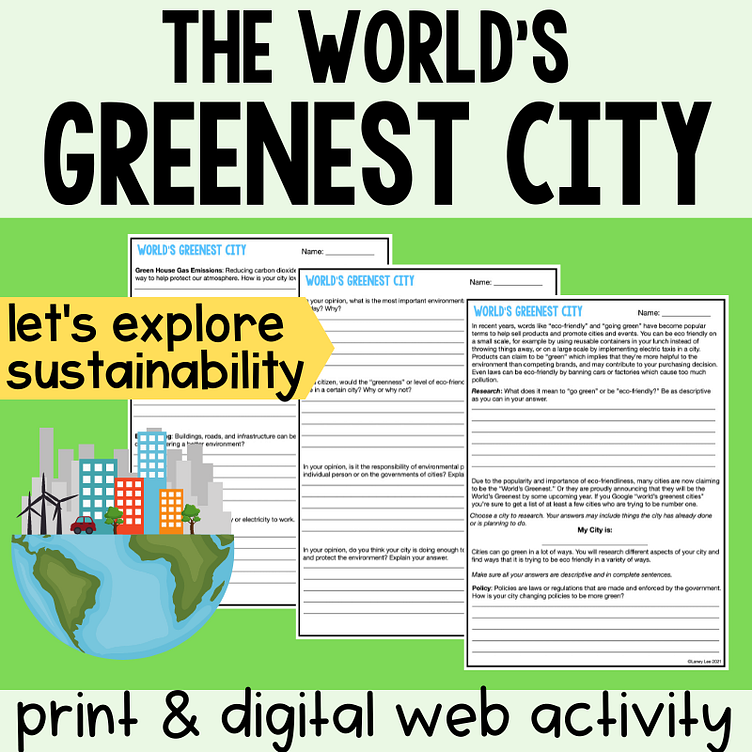 World's Greenest City Exploring Sustainability & Human Impact by Laney