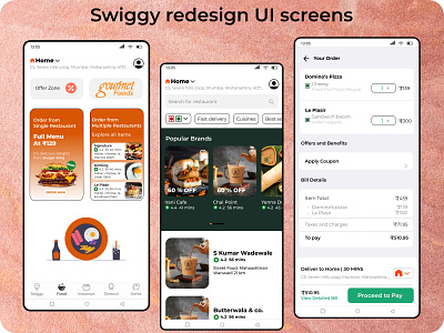 Swiggy Redesign screens design ui uxdesign
