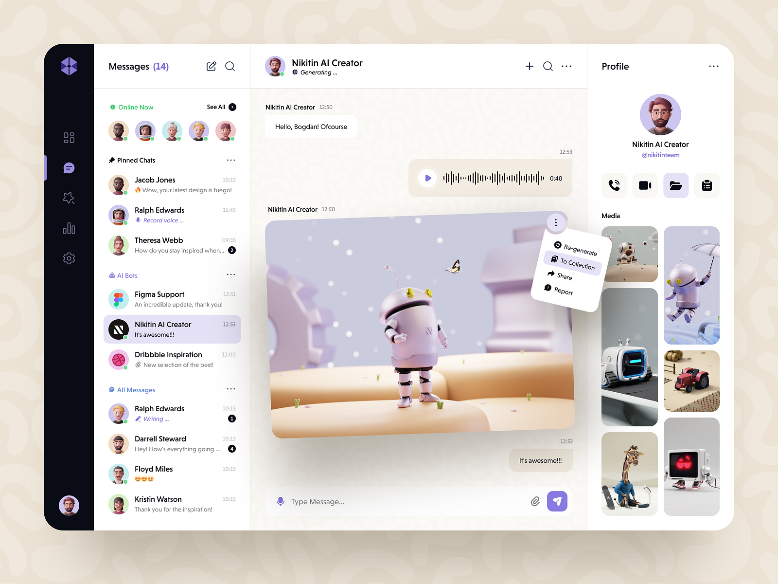 Artificial Intelligence Web Chat by Bogdan Nikitin on Dribbble