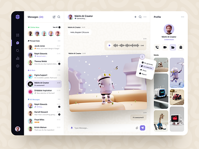 Artificial Intelligence Web Chat ai artificial chat dashboard design figma intelligent nft sketch ui ux web