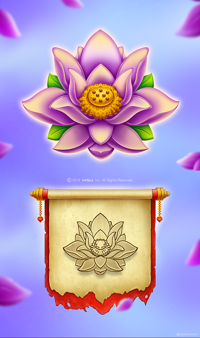 Lotus symbol 2d art asian casino casual chinese design digital game illustration logo lotus sketch slot symbol ui