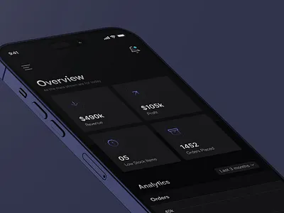 Responsive Sales Dashboard - Dark Mode appdesign cleandesign darkmode mobileapp responsivedesign ui uidesign