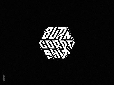burn corpo shit burn cyberpunk cyberpunk logo design future gothic hexagon illustration japan logo japan style letter lettering logo logotype modern rebel typography