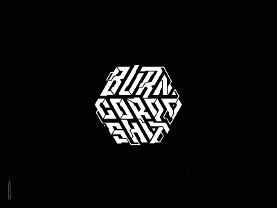 burn corpo shit burn cyberpunk cyberpunk logo design future gothic hexagon illustration japan logo japan style letter lettering logo logotype modern rebel typography